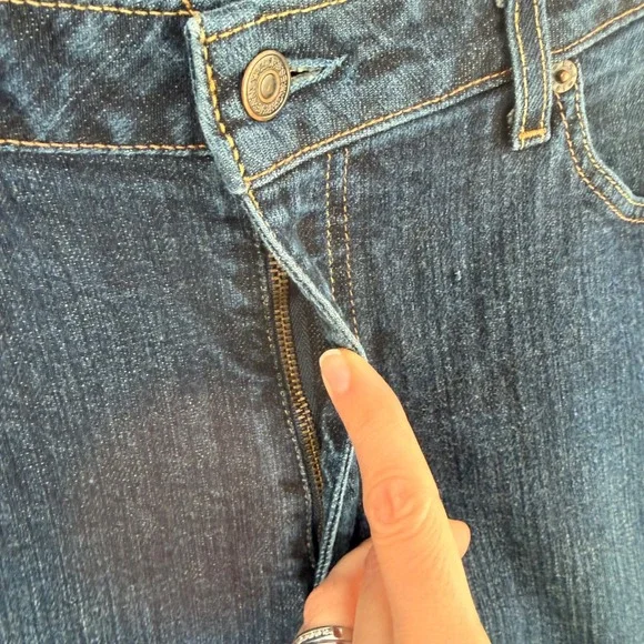 Gap Bootcut Stretch Dark Wash Denim Blue Jeans Size 12/34 TALL 33" Inseam Casual - Picture 6 of 13